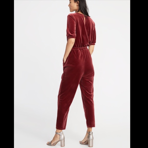 Old navy velvet jumpsuit Clearance